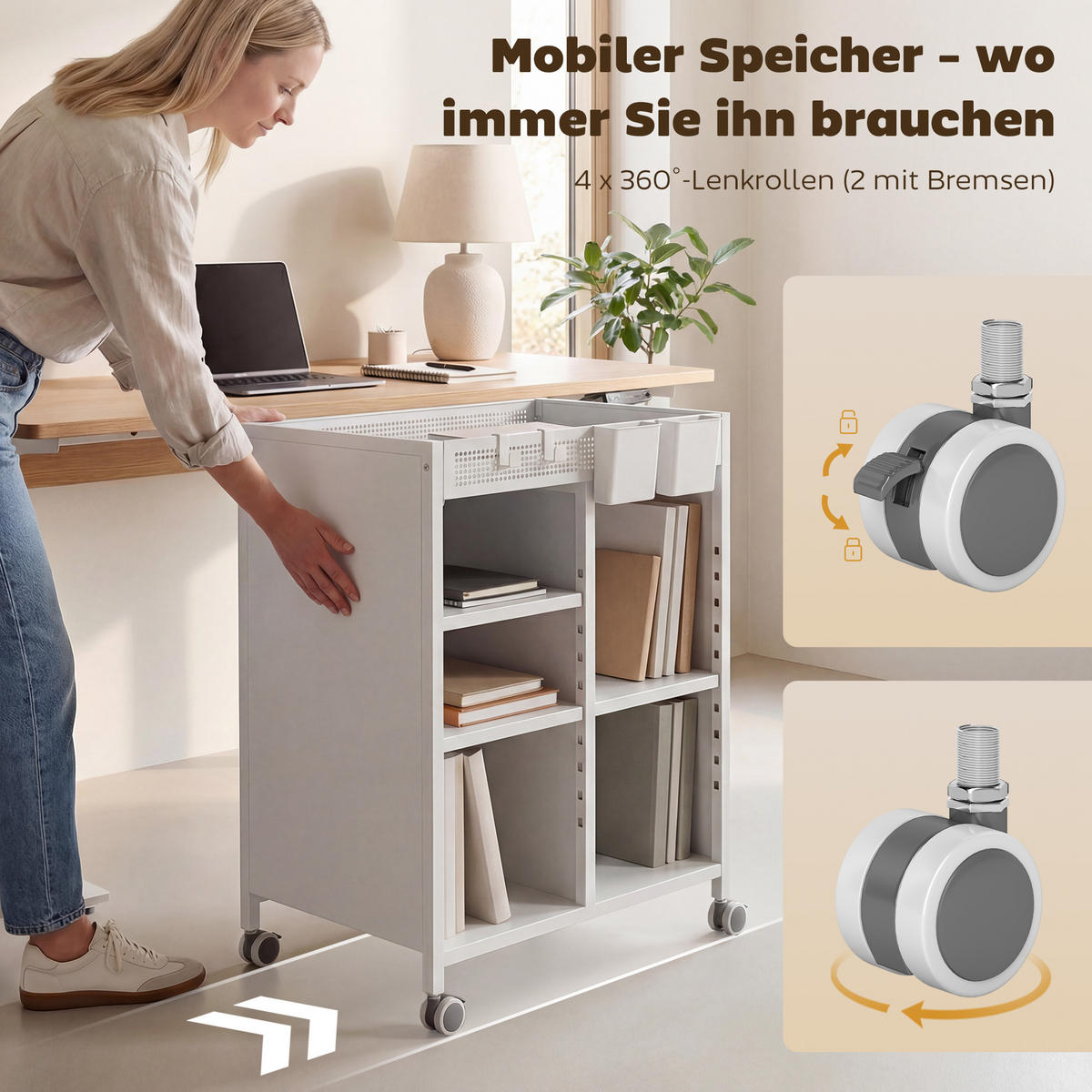 BÜCHERREGAL Stahl Weiß - Weiß, Metall (34/69.5/53cm) - HOMCOM