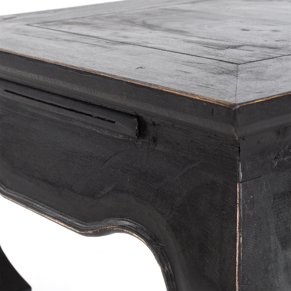 OPIUMTISCH MAHA 50 Mahagoni Massivholz 09 voodoo - schwarz - Schwarz, Holz (50/50/35cm) - DESIGN DELIGHTS