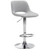 BARHOCKER JAKSON Hellgrau Stoff Chrom - Hellgrau, Textil/Metall (42/86/46cm) - DELUKE