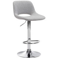 BARHOCKER JAKSON Hellgrau Stoff Chrom - Hellgrau, Textil/Metall (42/86/46cm) - DELUKE