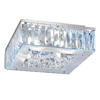 LED DECKENLEUCHTE Eisen Chrom Kristallklar - Silberfarben, Glas (30/30/12cm)