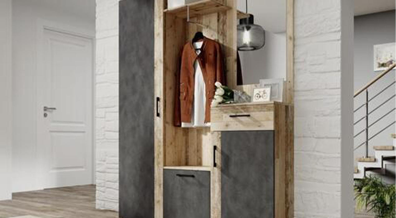 Garderobe anthrazit, eichefarben von P & B