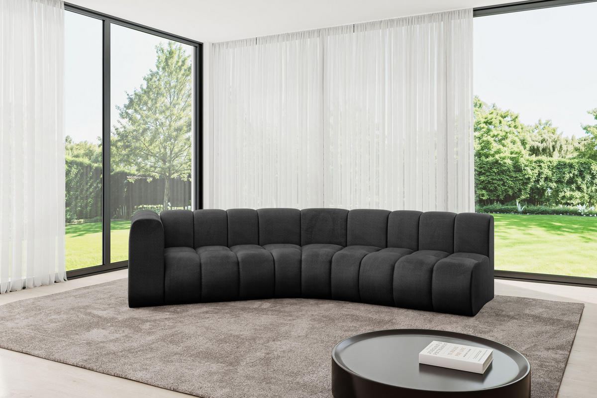 ECKSOFA modulares Sofa Karex-L1 - 308x194x70 cm Schwarz - Schwarz, Holzwerkstoff/Textil (308/194cm) - ALTDECOR