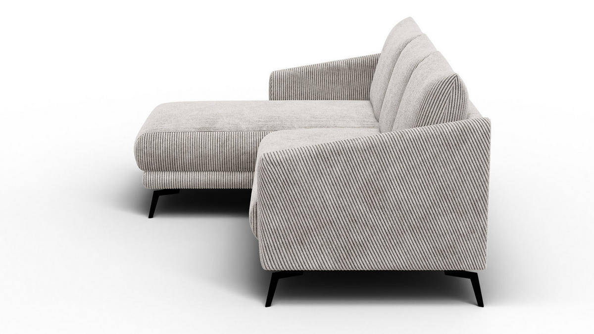 ECKSOFA VILT 3-Sitzer, perlweiß - Schwarz/Weiß, Holzwerkstoff/Textil (221/156cm) - Courtois Laville