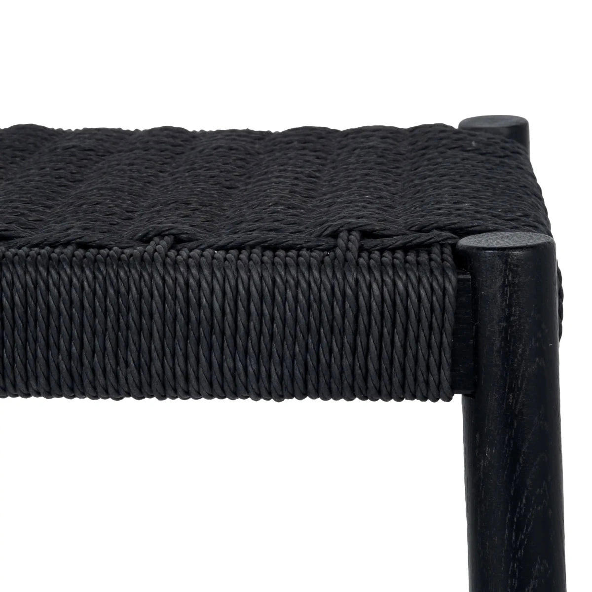 SITZBANK 90/36/45 cm Rattan / Eiche Schwarz - Schwarz, Holz/Papier (90/45/36cm) - Furnhouse
