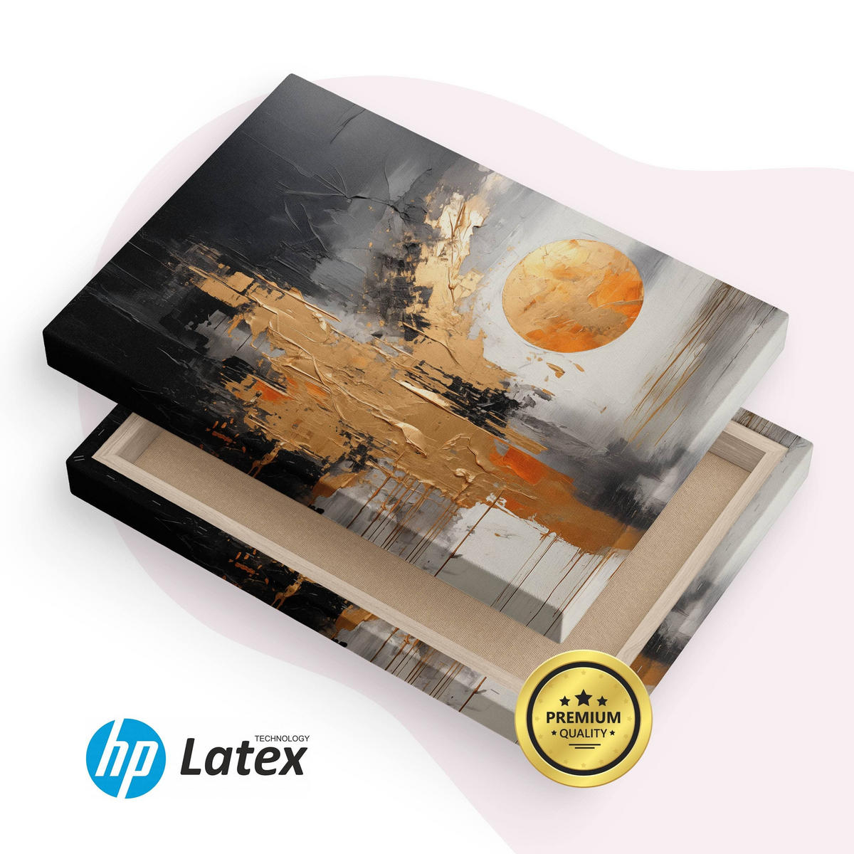 LEINWANDBILD Abstraktion Moderne Muster 40x30cm - Schwarz/Grau, Textil (40/30cm) - Muralo