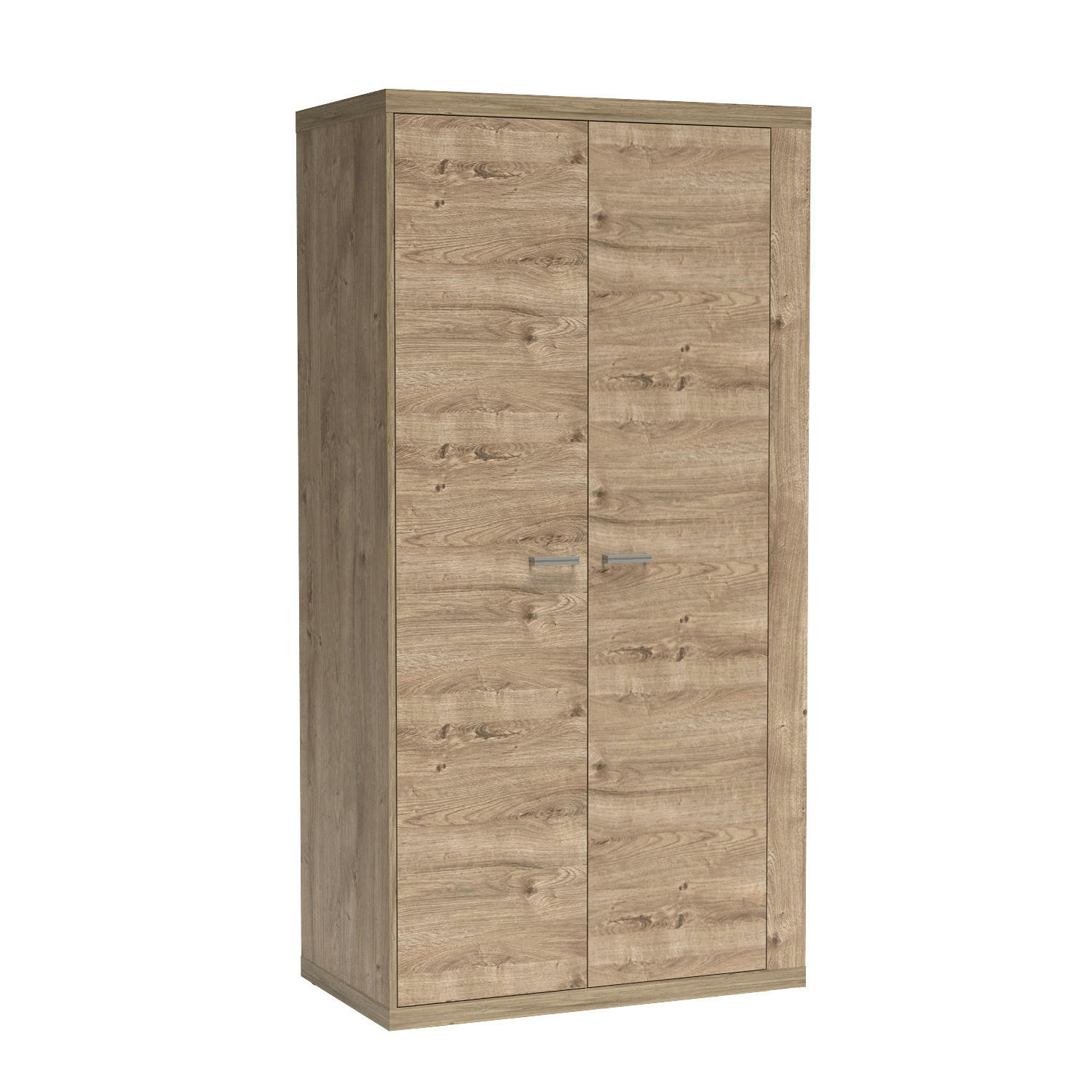 KLEIDERSCHRANK BALESTRAND N1 Kleiderständer Eiche - Eichefarben/Silberfarben, Glas/Holzwerkstoff (102/201/58cm) - Komodee