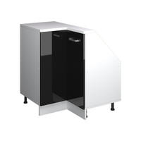 DACHSCHRÄGENSCHRANK ECKSCHRANK Rion Schwarz Hochglanz/Weiß 75.6 x 81.6 cm mit 1 Tür - Schwarz Hochglanz/Weiß, Holzwerkstoff (75.6/81.6/75.6cm) - Vicco