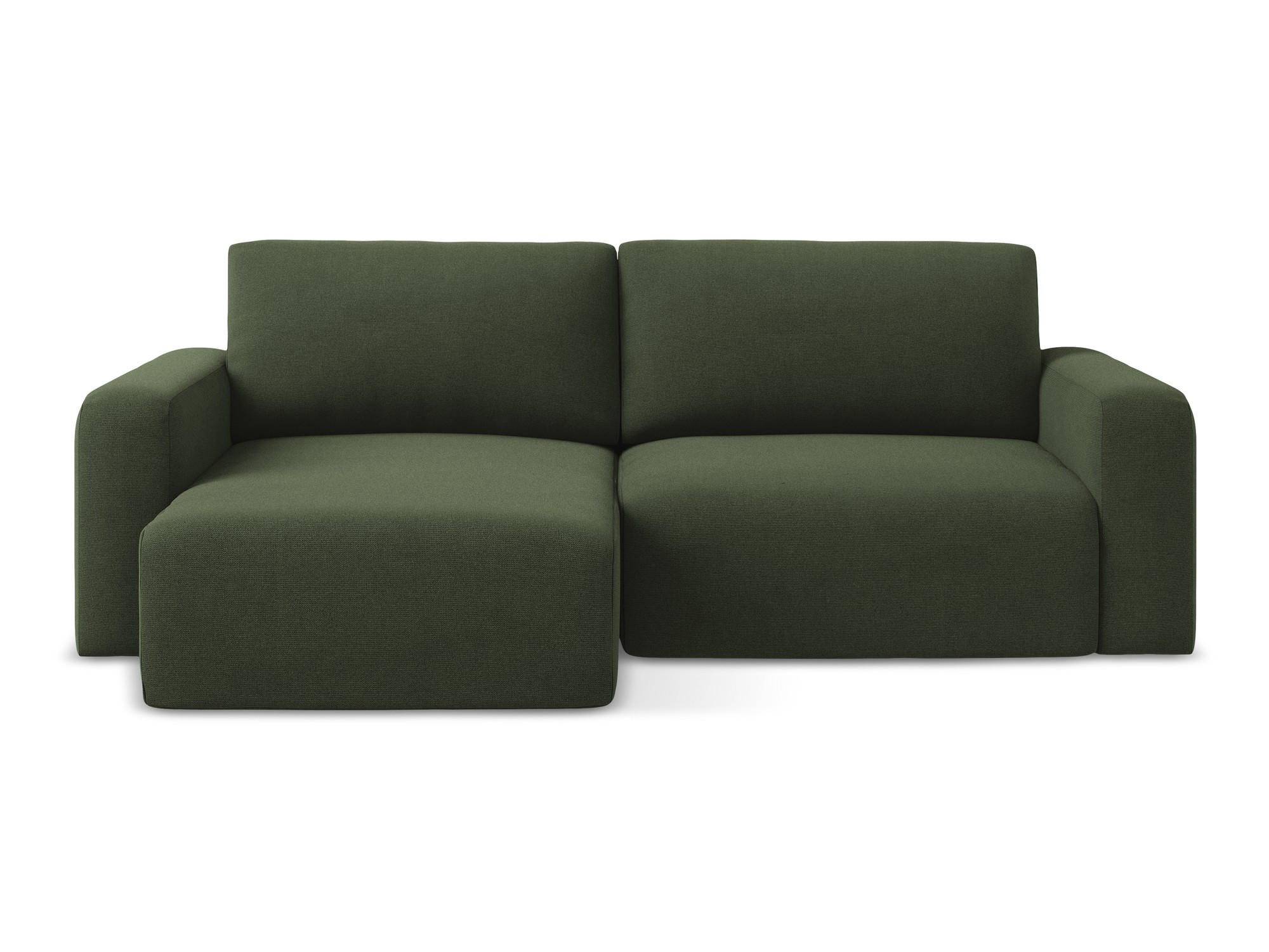 ECKSOFA mit Schlaffunktion links Strukturstoff Stoff Grün - Blau/Schwarz, Kunststoff/Textil (149/244cm) - Makamii