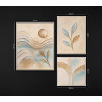 GEMÄLDE Sanftheit des Augenblicks Schattenfugenrahmen Beige 3-teilig - Beige, Holz (70/70cm) - YS-art gallery