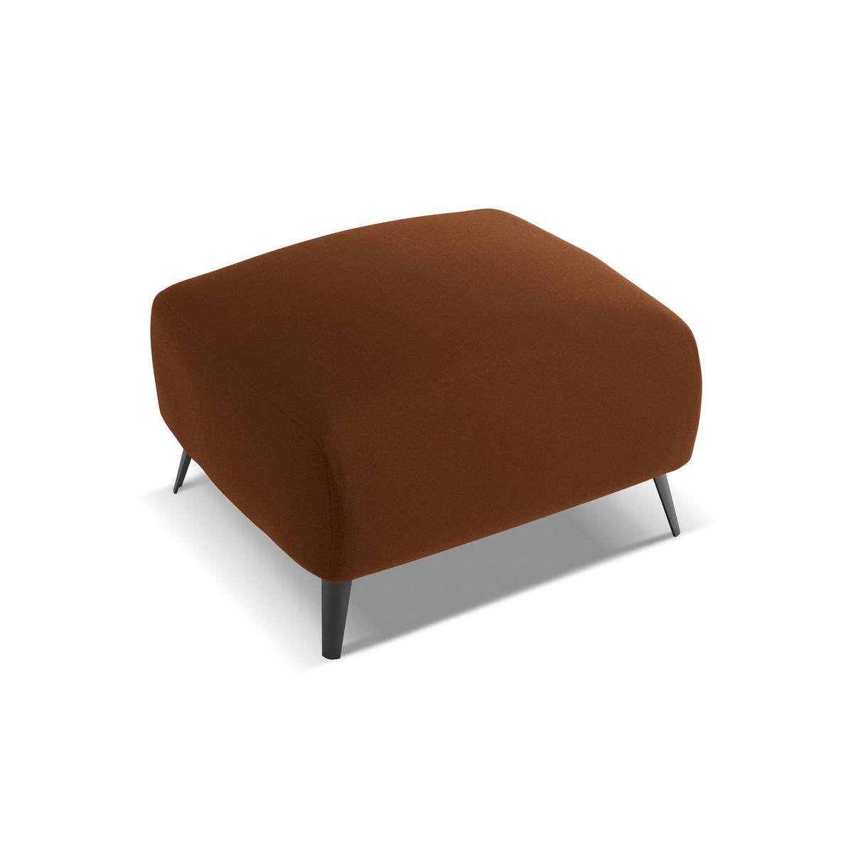 POUF Samt Stoff Orange - Terracotta/Schwarz, Textil/Metall (65/44/65cm) - LaMiaSofa