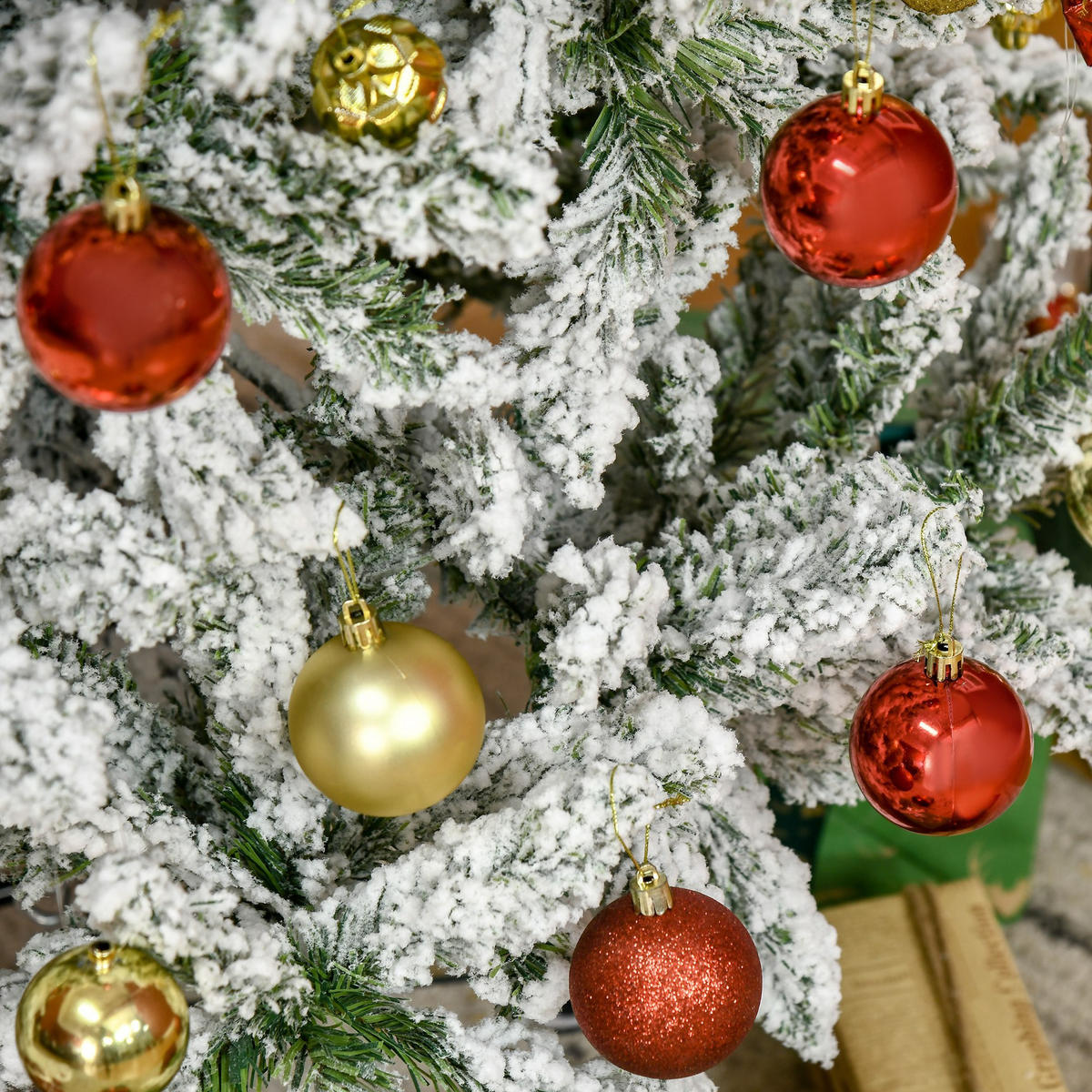 WEIHNACHTSBAUM DE-41521 Schnee-Effekt Grün/Weiß - Weiß/Grün, Kunststoff (150cm) - ComfortXL