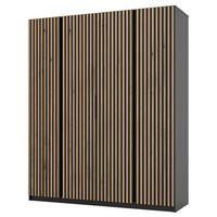 KLEIDERSCHRANK Kaja Schwarz 200 cm - Schwarz, Holzwerkstoff/Metall (200/239/61.9cm) - Selsey