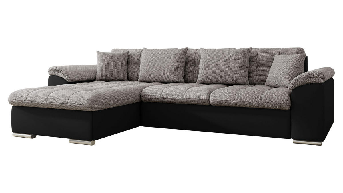ECKSOFA Diana, Seite: Links - Grau, Holz/Textil (280/160cm) - MIRJAN24