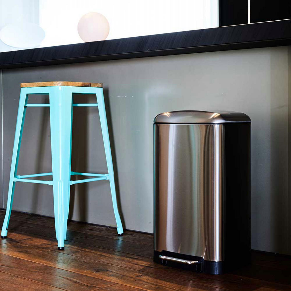 KÜCHENABFALLEIMER GREENWICH silber - Silberfarben, Metall (33/62/35cm) - Kitchen Move