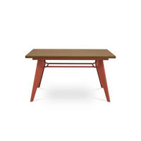 ESSTISCH ausziehbar 140/180cm Metallbeine Terracotta und Tischplatte Nussbaum-Optik Meloe - Terracotta/Nussbaumfarben, Holzwerkstoff/Metall (90/140/76cm) - Sicaan