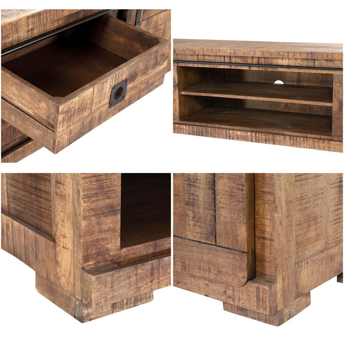WOHNZIMMER-SET 3-TLG. Karlstad-123 - Braun, Holz (445/145/70cm) - Lomado