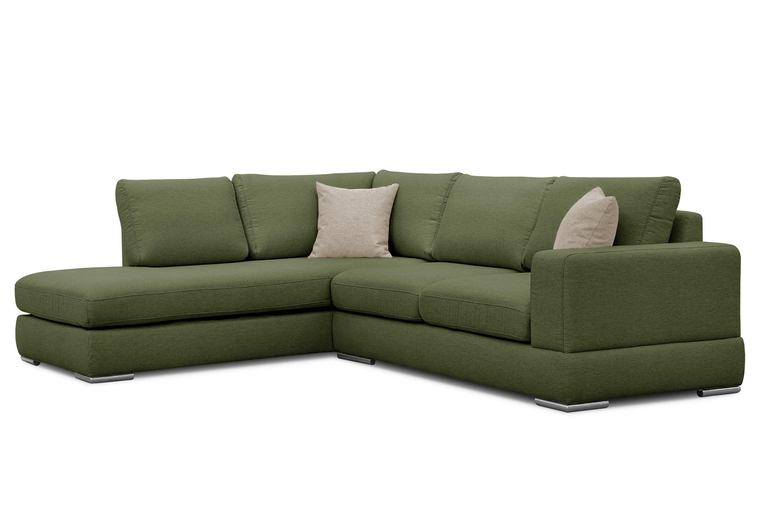 ECKSOFA OTTO 5-Sitzer, grün - Grün, Holzwerkstoff/Textil (219/279cm) - Courtois Laville