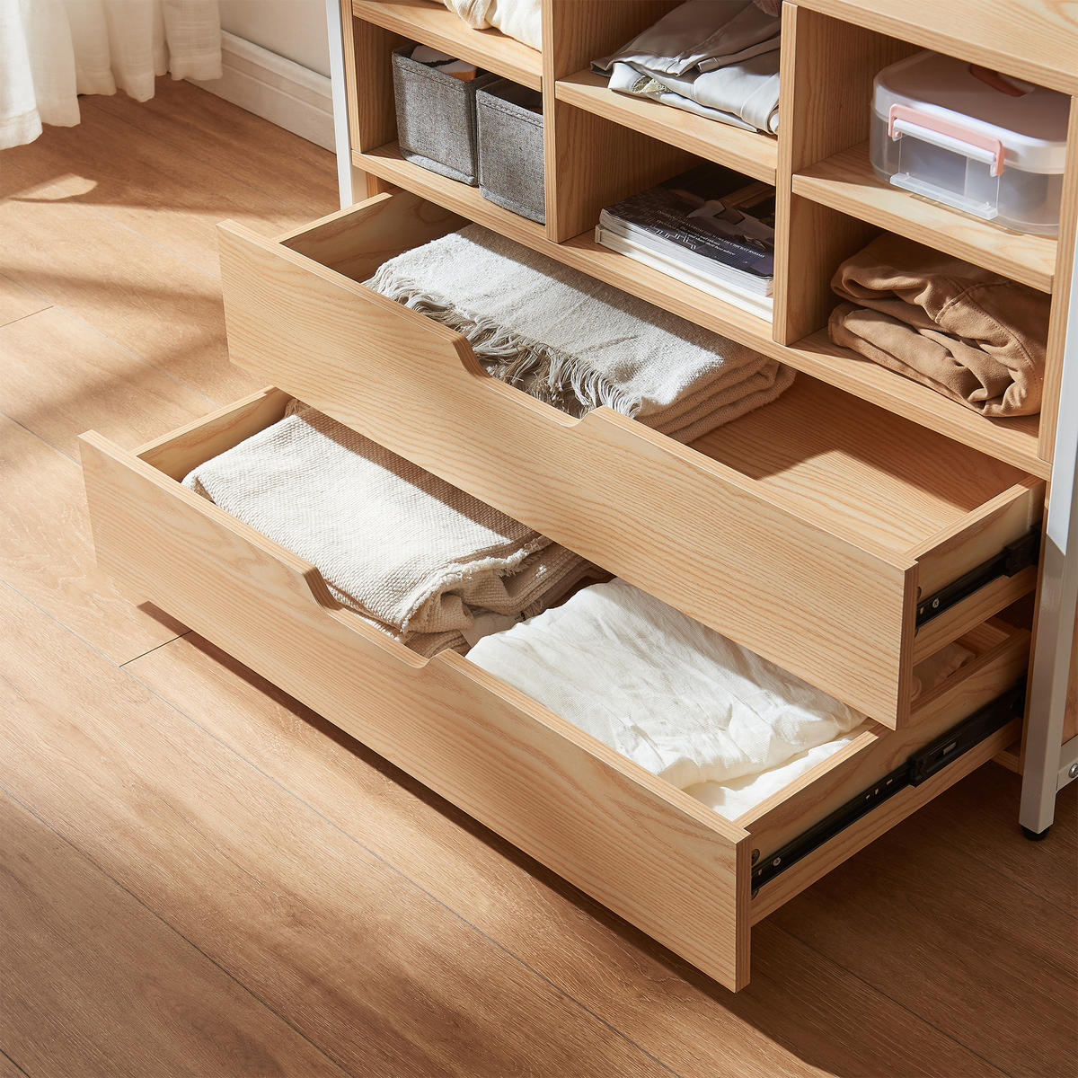 GARDEROBENSTÄNDER Larem - Eichefarben/Schwarz, Holzwerkstoff/Metall (84/180/40cm) - [en.casa]