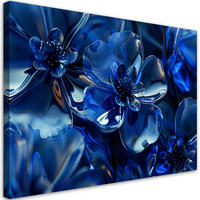 WANDBILD blaue glasblumen 3d - Blau, Textil (60/40cm) - Feeby