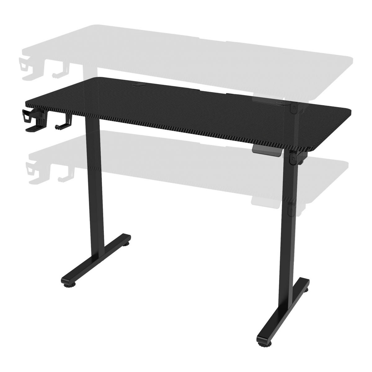 COMPUTERTISCH Stryn - Schwarz, Metall (60/140/117cm) - pro.tec