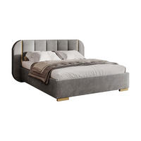 BETT AMARA GOLD 140x200 gepolstert mit Stauraum und Lattenrost, Royal Velvet 251 - Grau, Textil (140/200cm) - Lookway