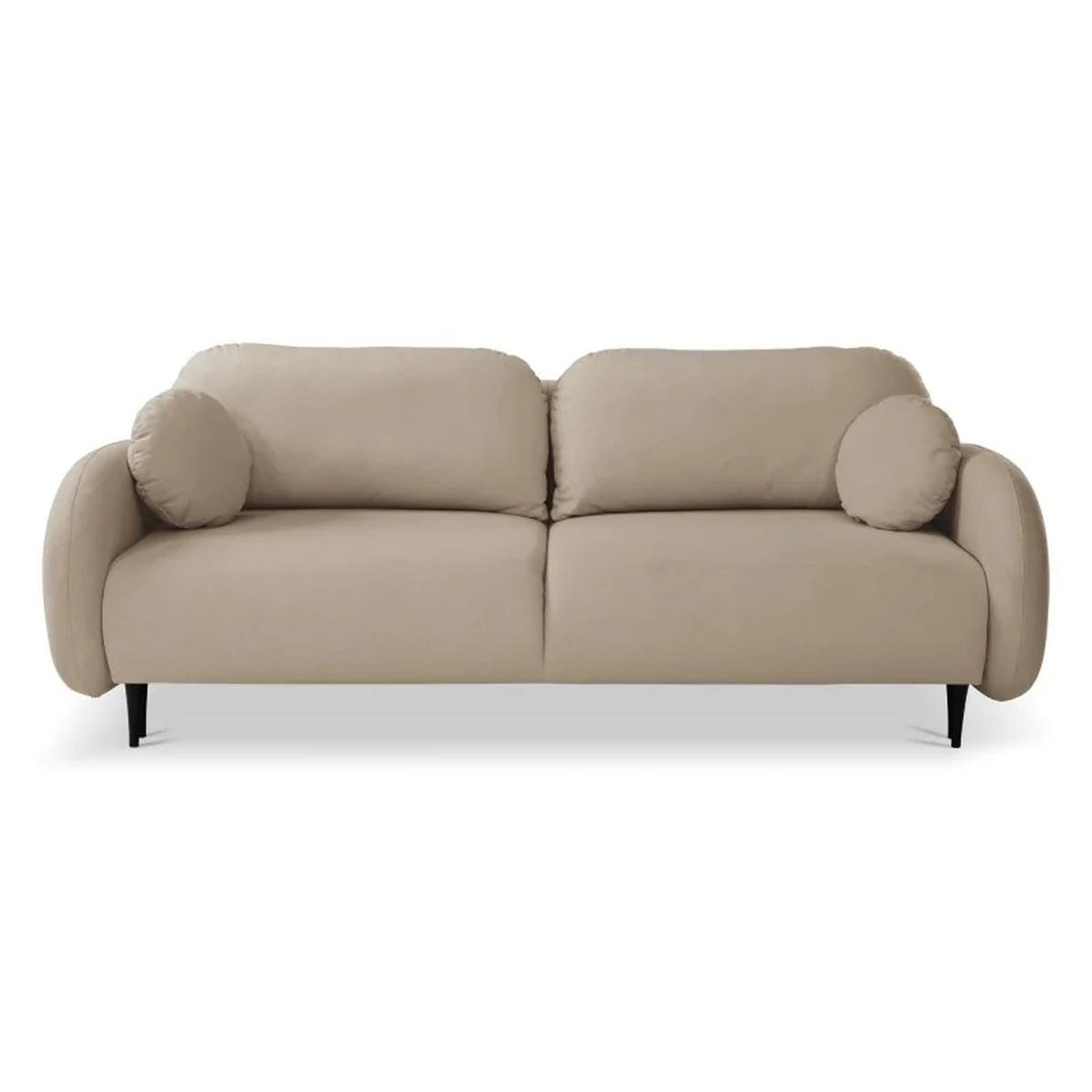 SCHLAFSOFA SOFTI, Sofa mit Schlaffunktion und Bettkasten, Farbe: Beige, Velourstoff - Beige, Textil (232/95/109cm) - Sepro Meble