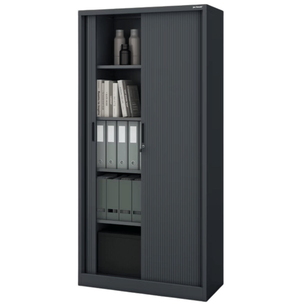 AKTENSCHRANK abschließbar KETI mit Rolladentüren 185x90x45cm Anthrazit - Anthrazit, Metall (90/185/45cm) - DELUKE