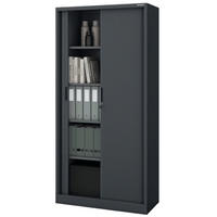 AKTENSCHRANK abschließbar KETI mit Rolladentüren 185x90x45cm Anthrazit - Anthrazit, Metall (90/185/45cm) - DELUKE