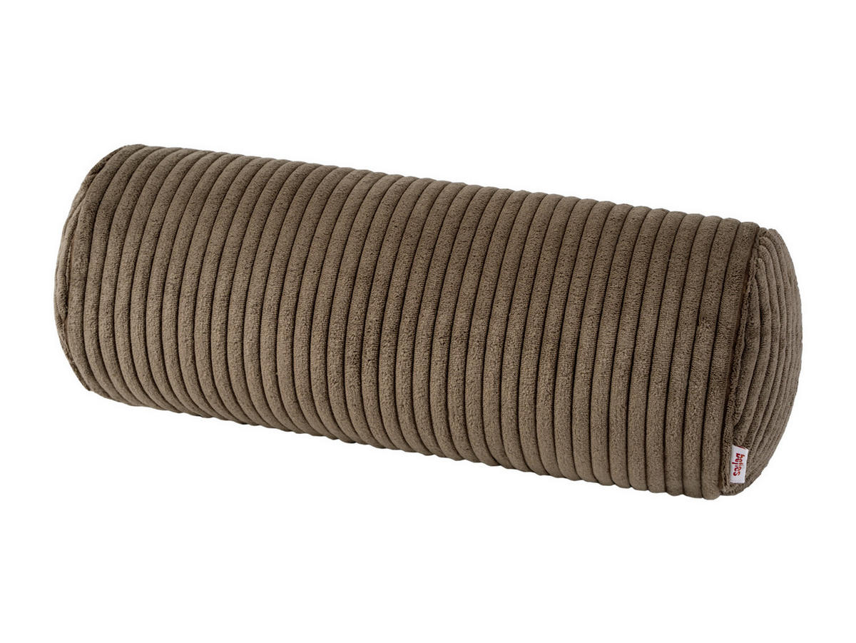 NACKENROLLENHÜLLE HYggelig No.2 Block Cord-Samt umbra-braun 40/15 cm - Braun, Textil (15/40cm) - beties Heimtextil