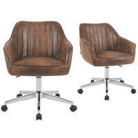 BÜROSTUHL Mika-Noel 2er-Set - Chromfarben/Braun, Textil/Metall (60/79/61cm) - DUBI Möbel