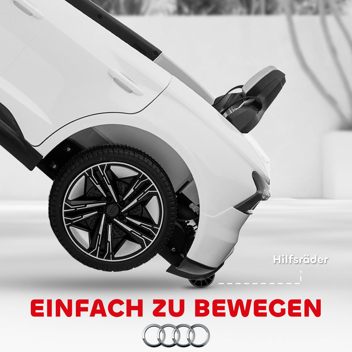 KINDER ELEKTROAUTO, Schwarz/Rot/Weiß, Kunststoff+ Eisen - Weiß, Metall (103/58/41cm) - HOMCOM