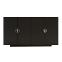 SIDEBOARD Lotta, Schwarz, Silberne Griffen, Abgerundete Kanten - Schwarz, Holzwerkstoff (139/75/40cm) - Dancan