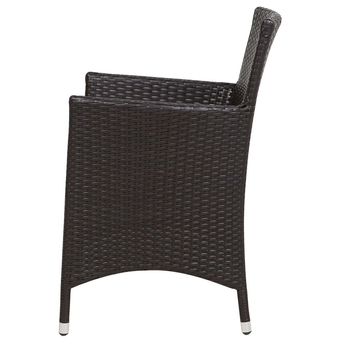 GARTENMÖBEL SET 8-Sitzer Rattan dunkel braun Auflagen weiß Italy - Braun/Weiß, Kunststoff - Beliani