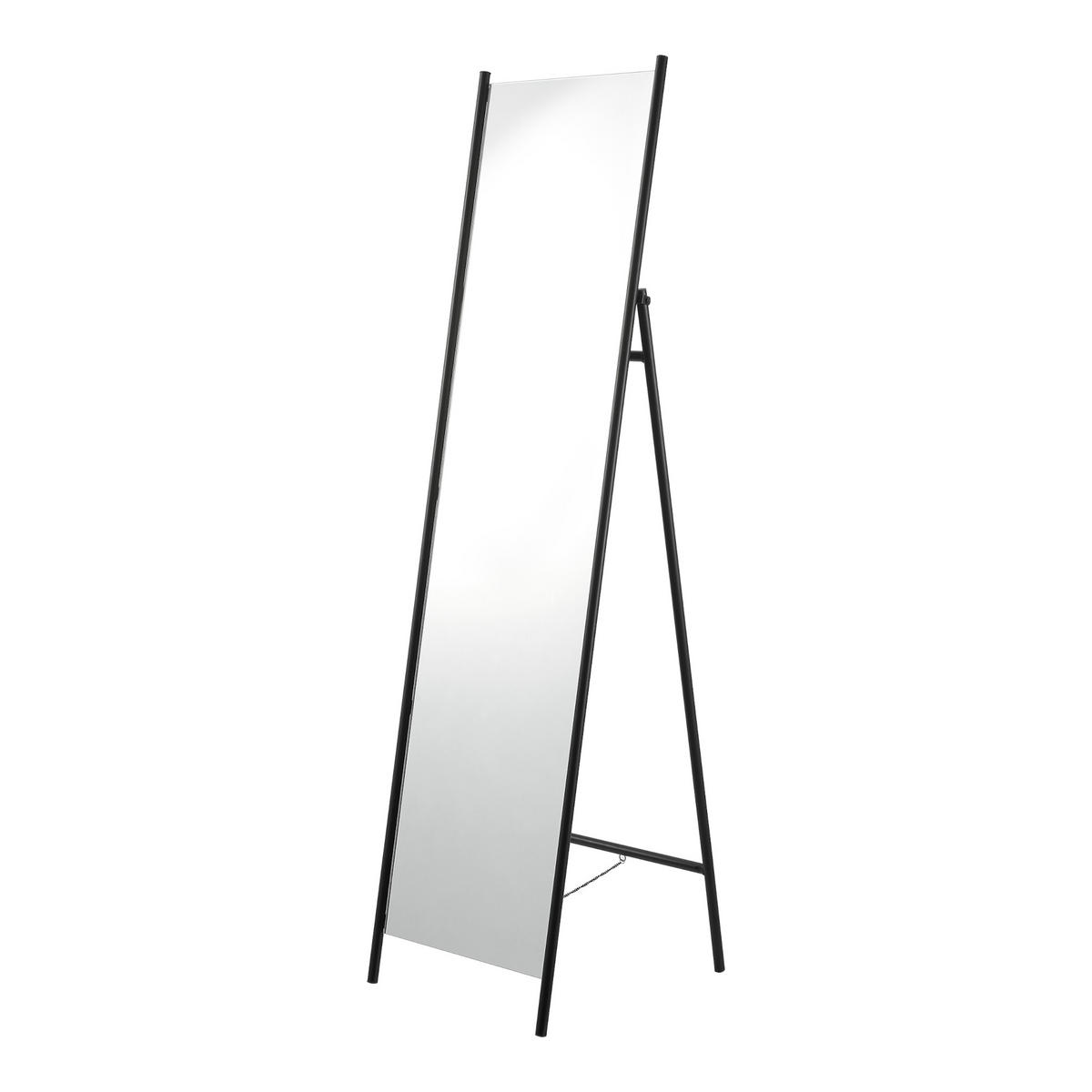 STANDSPIEGEL Martano - Schwarz, Glas/Metall (37.5/160/150cm) - [en.casa]