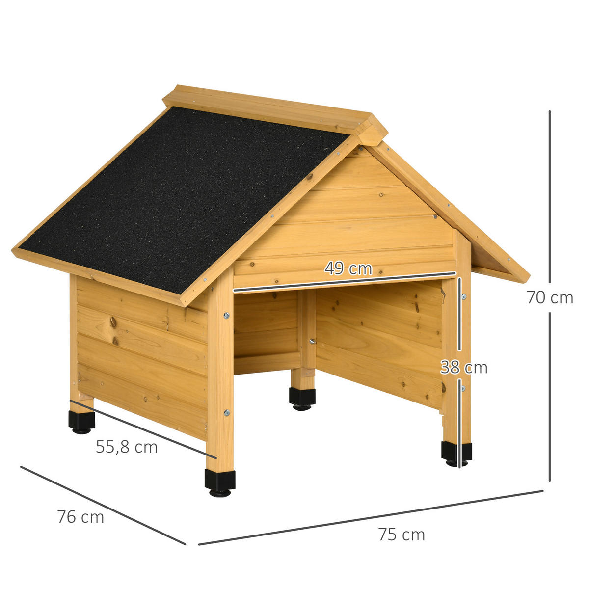 MÄHROBOTERGARAGE Tannenholz Gelb - Gelb, Holz (76/70/75cm) - Outsunny
