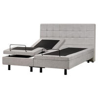 POLSTERBETT verstellbar 160x200 cm Grau Duke - Hellgrau, Textil (160/200cm) - Beliani