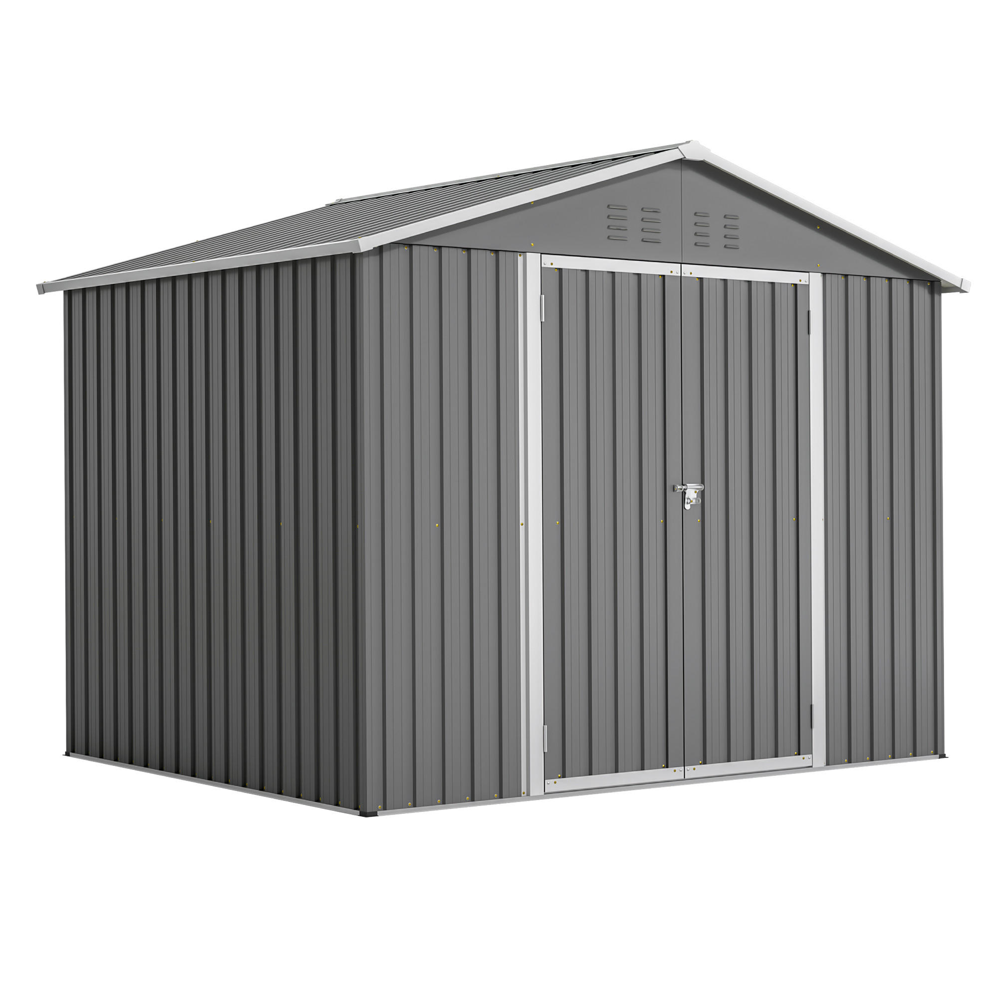 GERÄTEHAUS aus Metall 229,4x180x191 cm in Anthrazit mit Klapptür - Grau, Metall (180/191/229.4cm) - Modfu