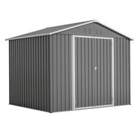 GERÄTEHAUS aus Metall 229,4x180x191 cm in Anthrazit mit Klapptür - Grau, Metall (180/191/229.4cm) - Modfu