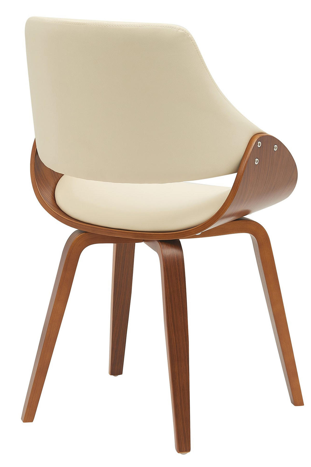 ESSZIMMERSTUHL Lederlook walnuss/creme - Walnussfarben/Creme, Holz/Textil (52/86/54cm) - CLP
