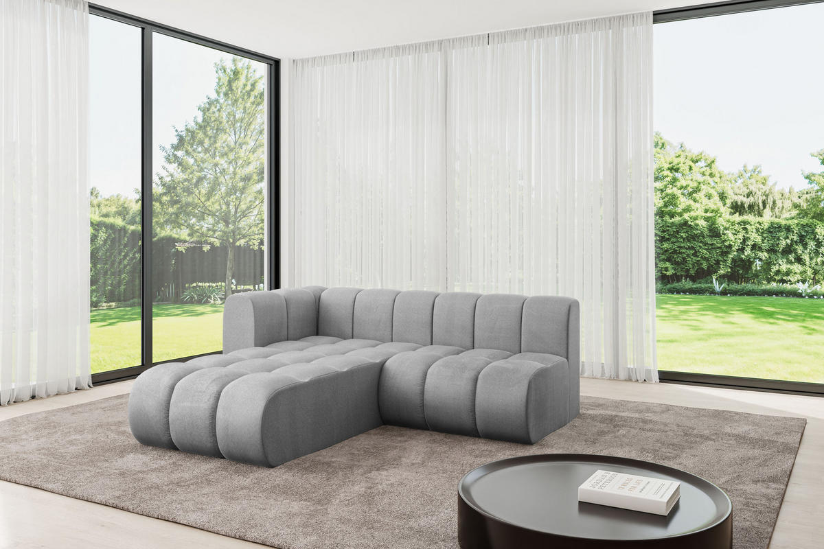ECKSOFA modulares Sofa Darnel-L1 - 205x177x70 cm Grau - Hellgrau, Holzwerkstoff/Textil (205/177cm) - ALTDECOR