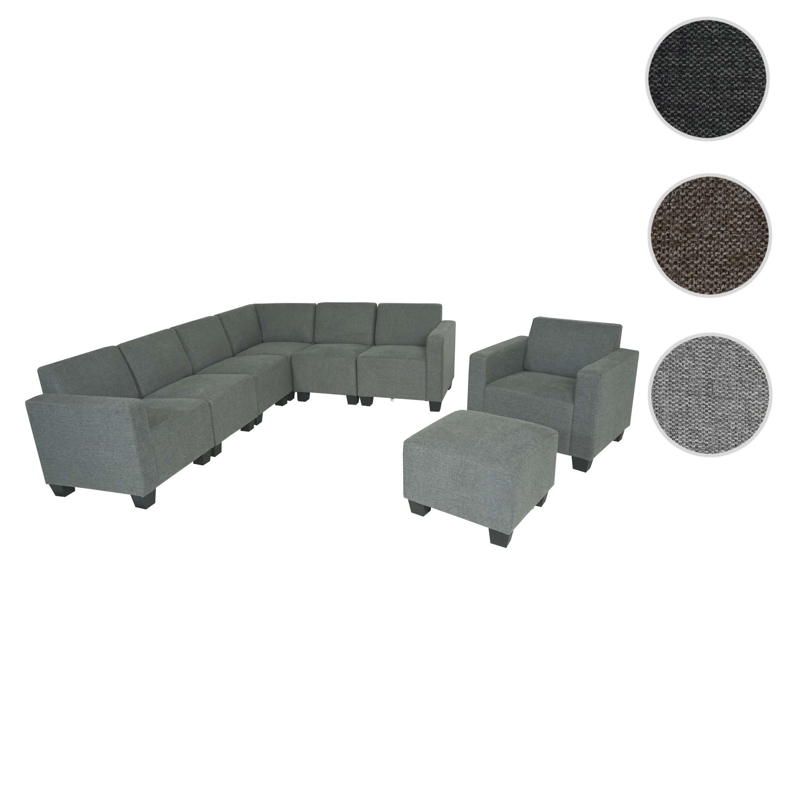 SOFA-SYSTEM LYON Grau Garnitur 6-2 - Grau, Textil (288/76/216cm) - MCW