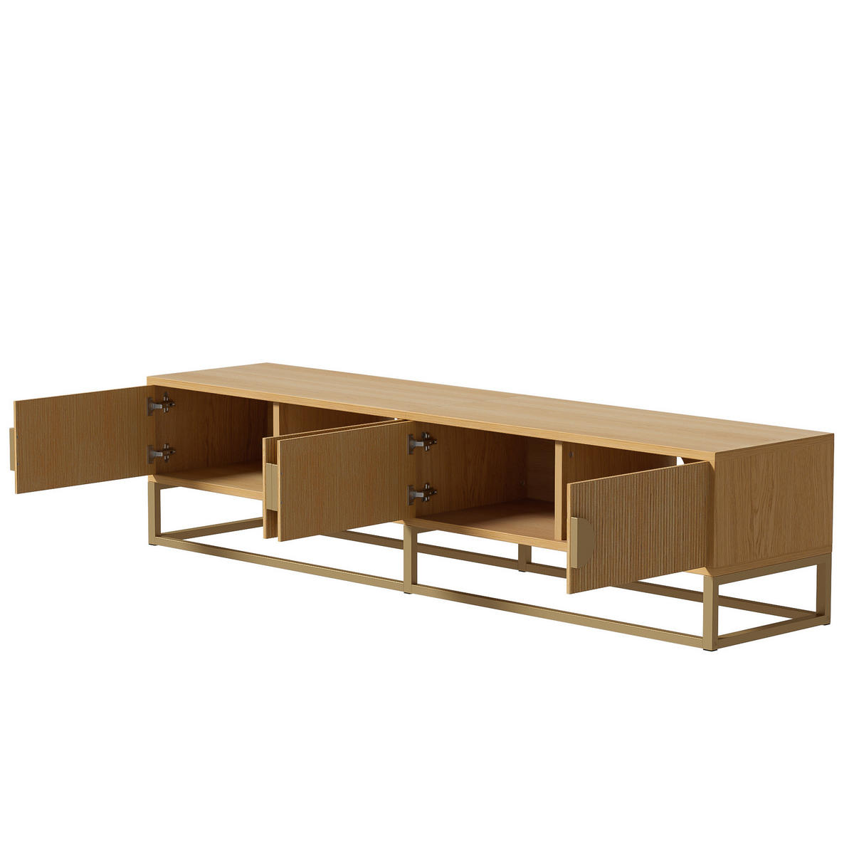 TV-BOARD 180/40/40 cm holzfarben aus MDF mit 4 Türen - Braun, Holzwerkstoff (180/40/40cm) - OKWISH