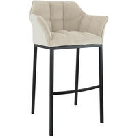 BARHOCKER Damaso Cordbezug 110x64x48 cm creme - Creme, Metall (64/110/48cm) - furnicato