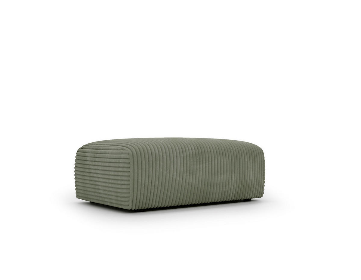 POLSTERHOCKER - Cord - Schwarz/Grün, Kunststoff/Textil (110/40/72cm) - home24