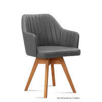 ARMLEHNSTUHL drehbar (2er-Set) Dotty 58x81x60 Eiche geölt/Grau - Eichefarben/Grau, Kunststoff (60/81/58cm) - 58aufmkessel