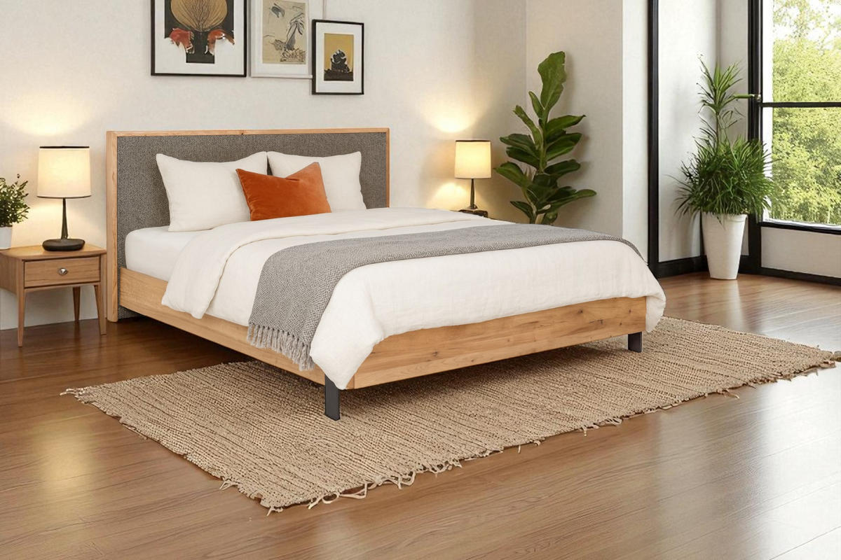 POLSTERBETT mit Matratze PRATO, Taupe, 140x200 cm - Taupe, Textil (140/200cm) - KS Home Concept