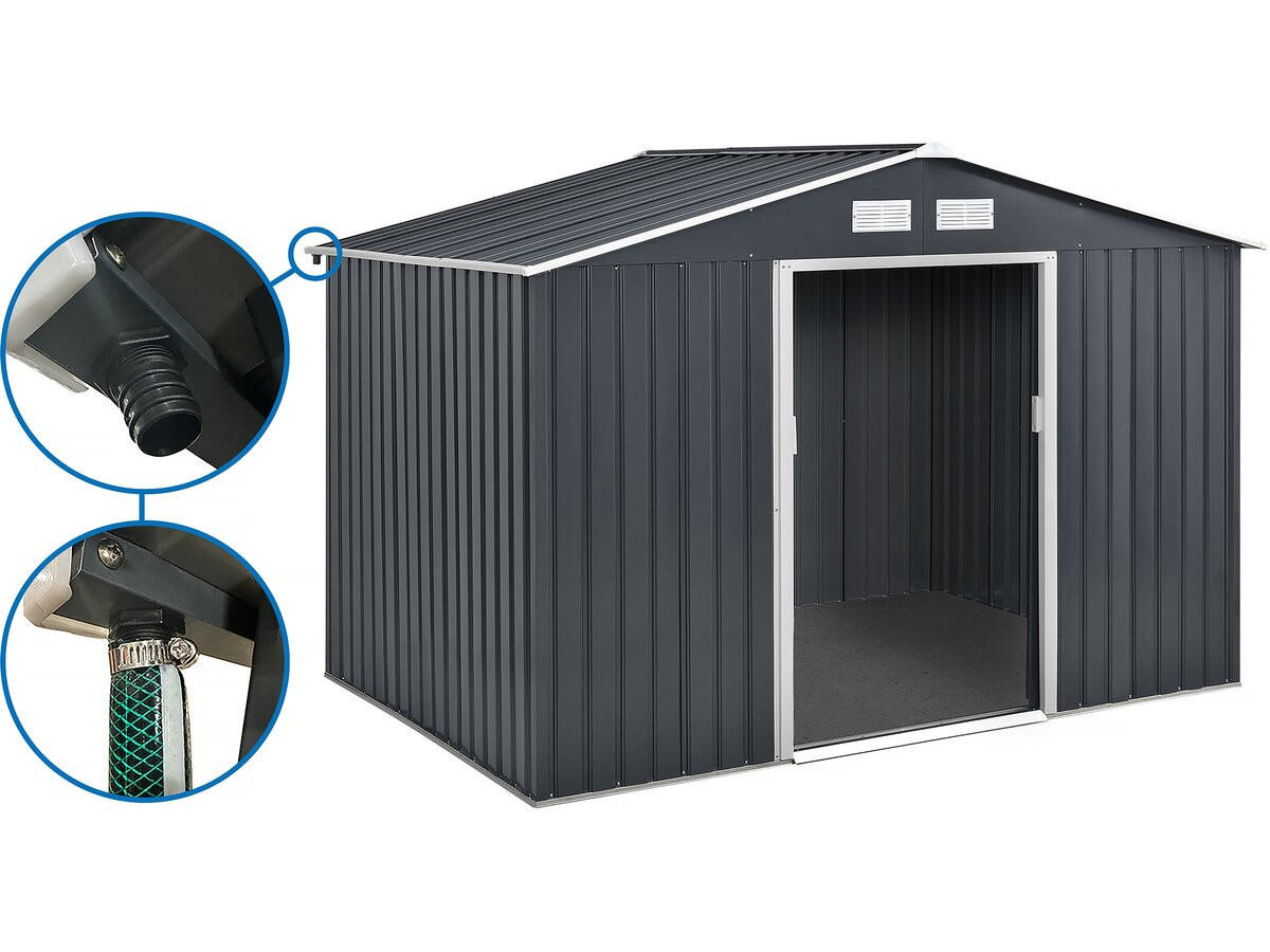 METALL-GARTENHAUS vegas Grau - Grau, Metall (267/202/245cm) - Habitat Garten