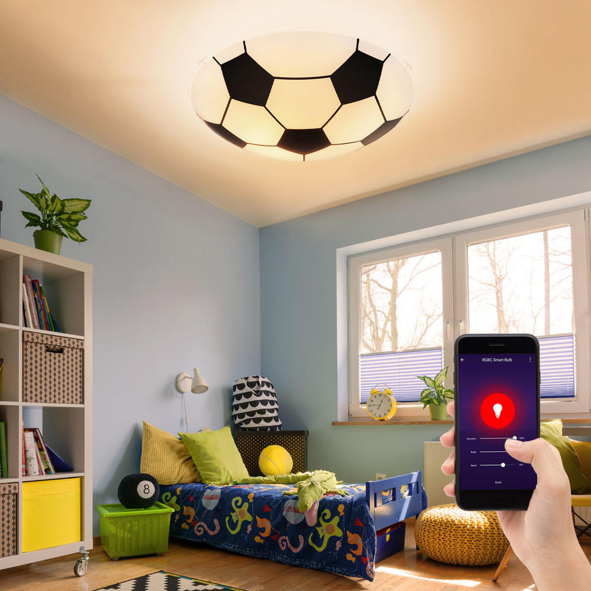 LED DECKENLEUCHTE Glas Weiß Fußball Design - Weiß, Glas (25/25/8cm) - Globo Lighting