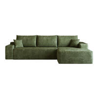 ECKSOFA 270/175/83 cm in Grün aus Cord mit hoher Sitzbequemlichkeit - Grün, Textil (175/270cm) - Flora Grace